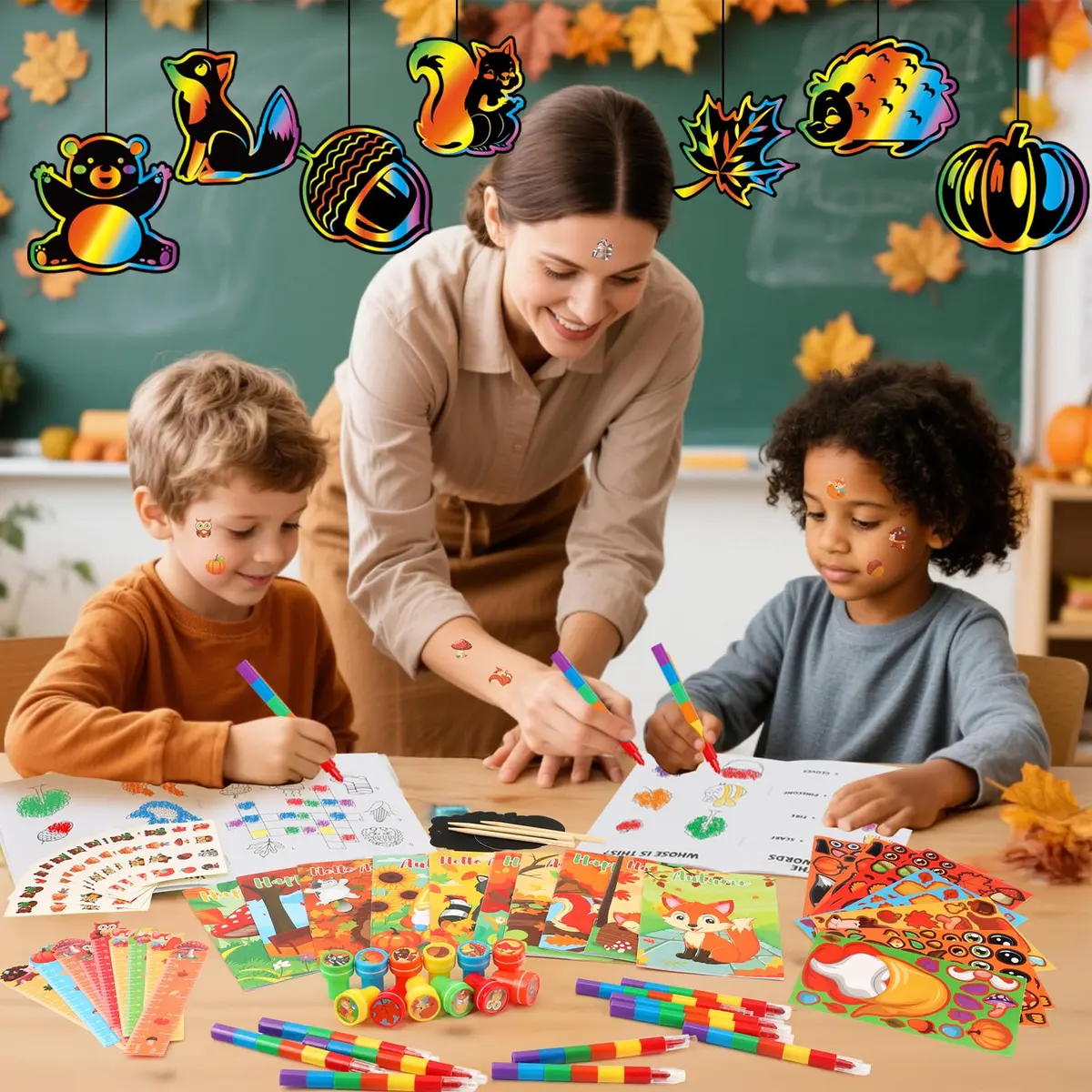 BenLouis Fall Party Favors Classroom Prizes for Kids | 168pcs Assorted Thanksgiving Gifts - view 6