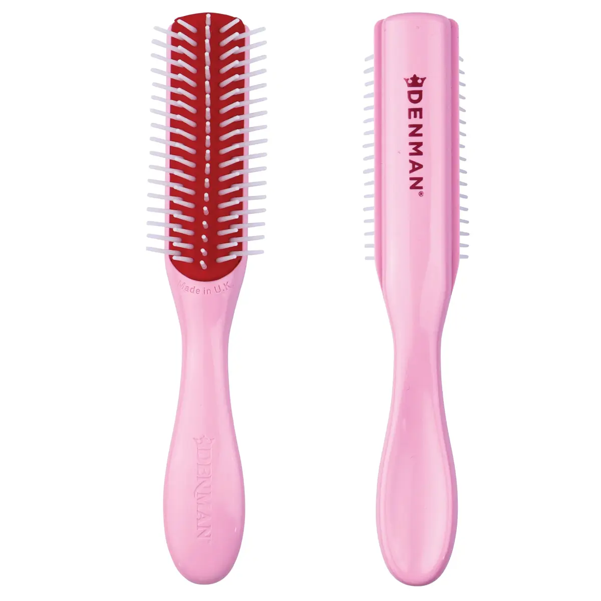 Denman Mini 5-Row Styling Brush D14 Pink Crush | Define Curls & Smooth Frizz - main product image