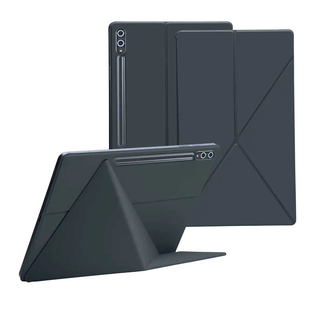 GUODONGMEI Magnetic Case for Samsung Galaxy Tab S10 Plus/S9 FE+/S9 Plus 12.4 Inch Tablet with S-Pen Holder, Grey | Auto Wake/Sleep Smart Cover - main product image
