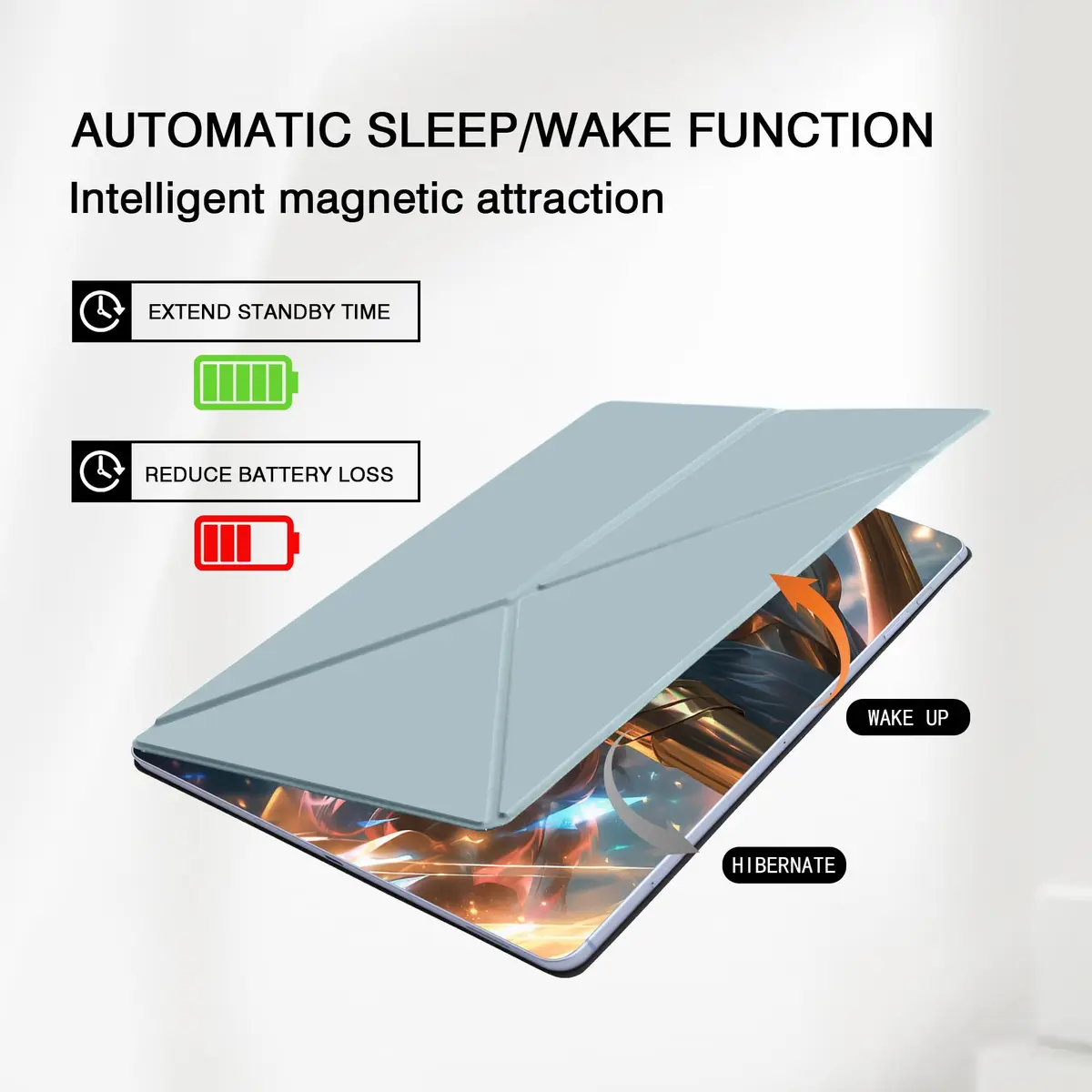 GUODONGMEI Magnetic Case for Samsung Galaxy Tab S10 Ultra/S9 Ultra 14.6-Inch (Ice Blue) | S-Pen Holder, Auto Wake, Stand Cover - view 2