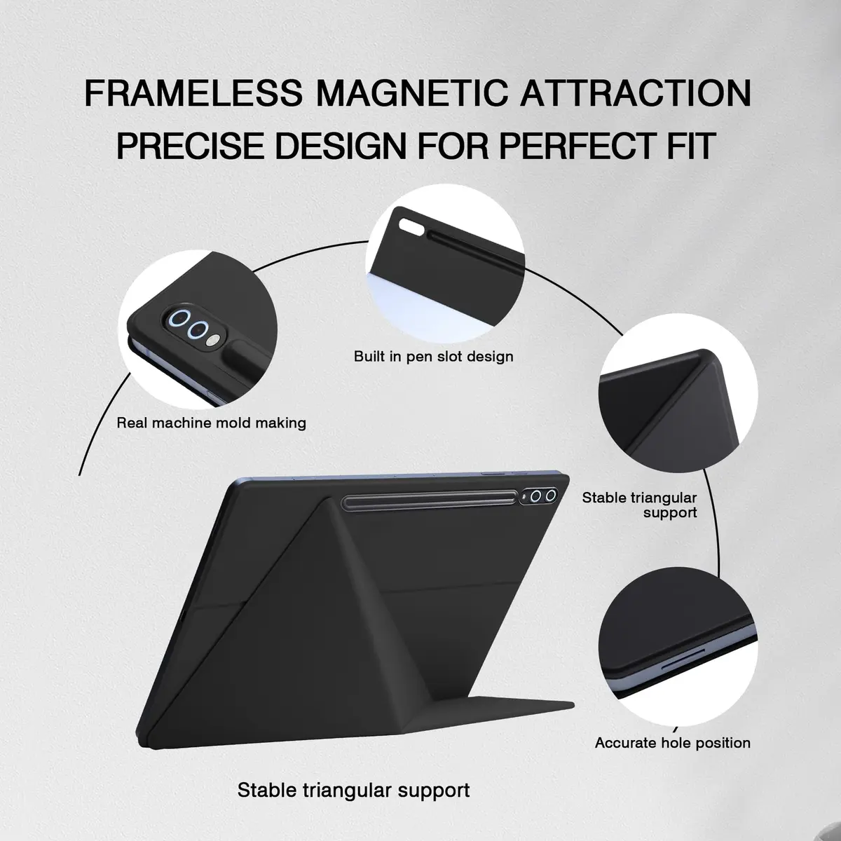 GUODONGMEI Magnetic Case for Samsung Galaxy Tab S10 Plus/S9 Plus/S9 FE+ 12.4 Inch | Auto Wake Sleep Smart Cover with S-Pen Holder - view 8