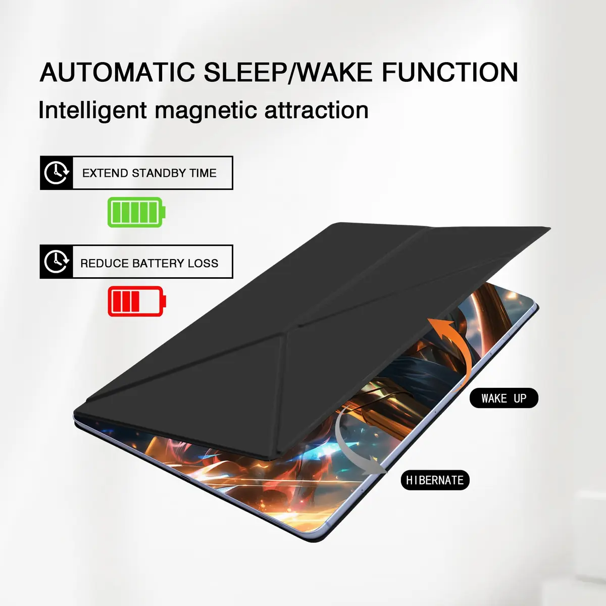 GUODONGMEI Magnetic Case for Samsung Galaxy Tab S10 Plus/S9 Plus/S9 FE+ 12.4 Inch | Auto Wake Sleep Smart Cover with S-Pen Holder - view 2