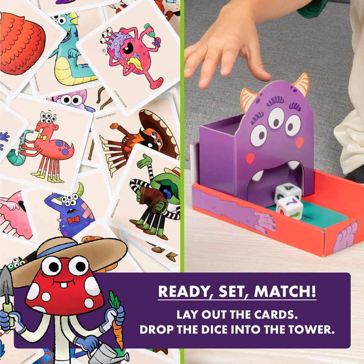 Exploding Kittens Monster Match Kids Matching Game | 2-6 Players, Ages 4+ | Fun Family Card Game - view 3
