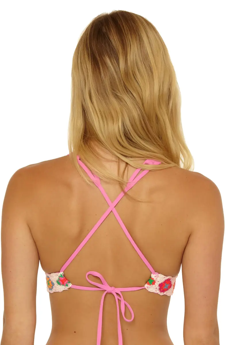 ISABELLA ROSE 1969 - Women's Wide Band Halter Bikini Top, Adjustable, Tie Back, Swimwear Separates for Women, Pinkie, Large - view 4