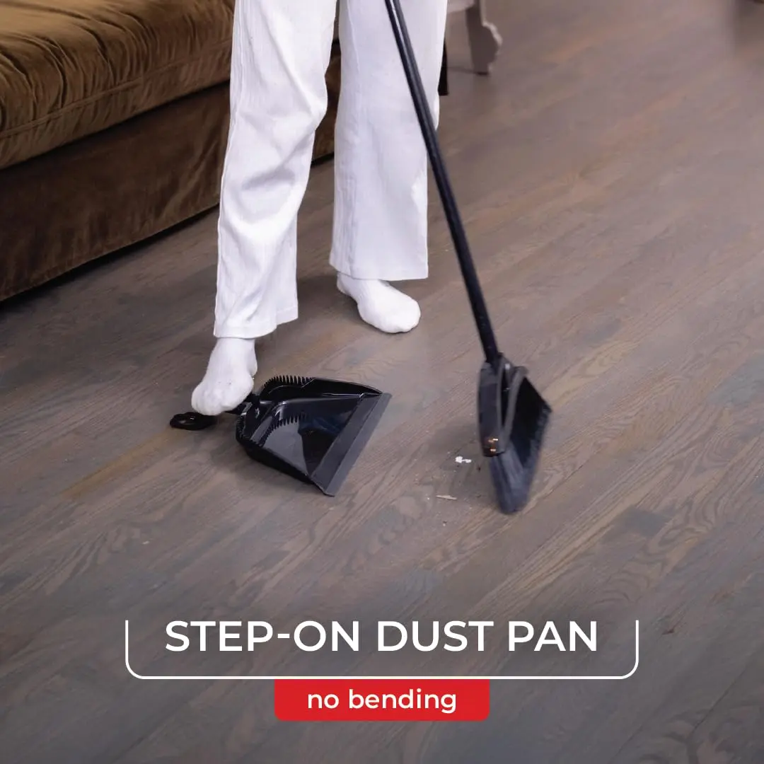 O-Cedar Strong Sweep Broom and Dustpan Set with Detail Brush | Heavy Duty Bristles for Indoor & Outdoor Cleaning - view 8