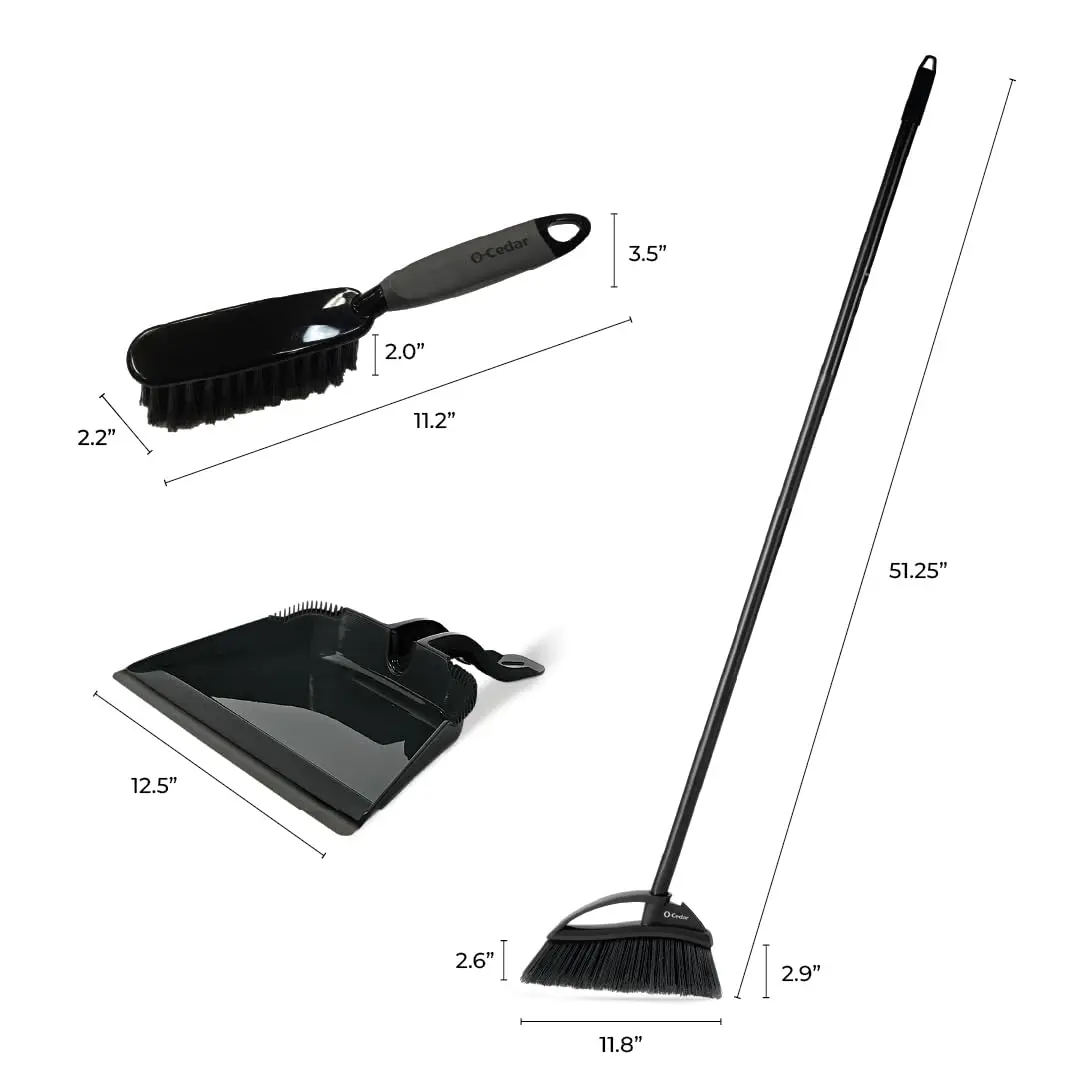O-Cedar Strong Sweep Broom and Dustpan Set with Detail Brush | Heavy Duty Bristles for Indoor & Outdoor Cleaning - view 9