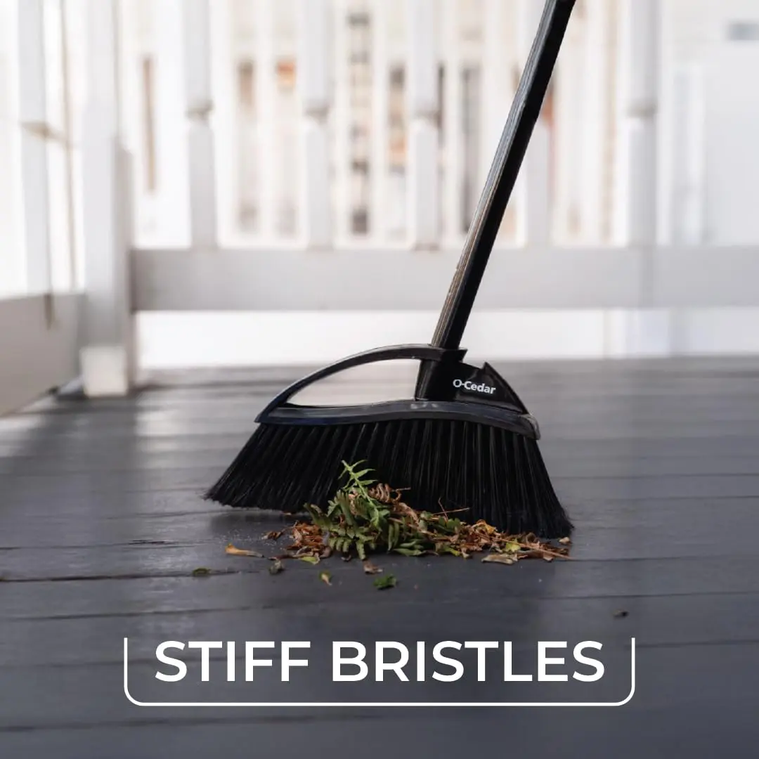 O-Cedar Strong Sweep Broom and Dustpan Set with Detail Brush | Heavy Duty Bristles for Indoor & Outdoor Cleaning - view 3