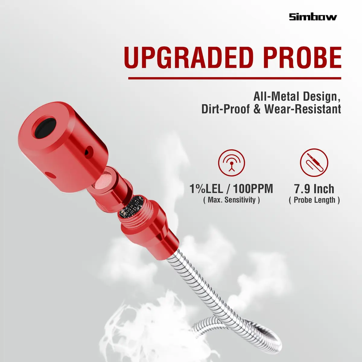 Simbow HVAC Refrigerant Leak Detector with PPM &%LEL Modes | All-Metal Probe & Fast Response - view 2