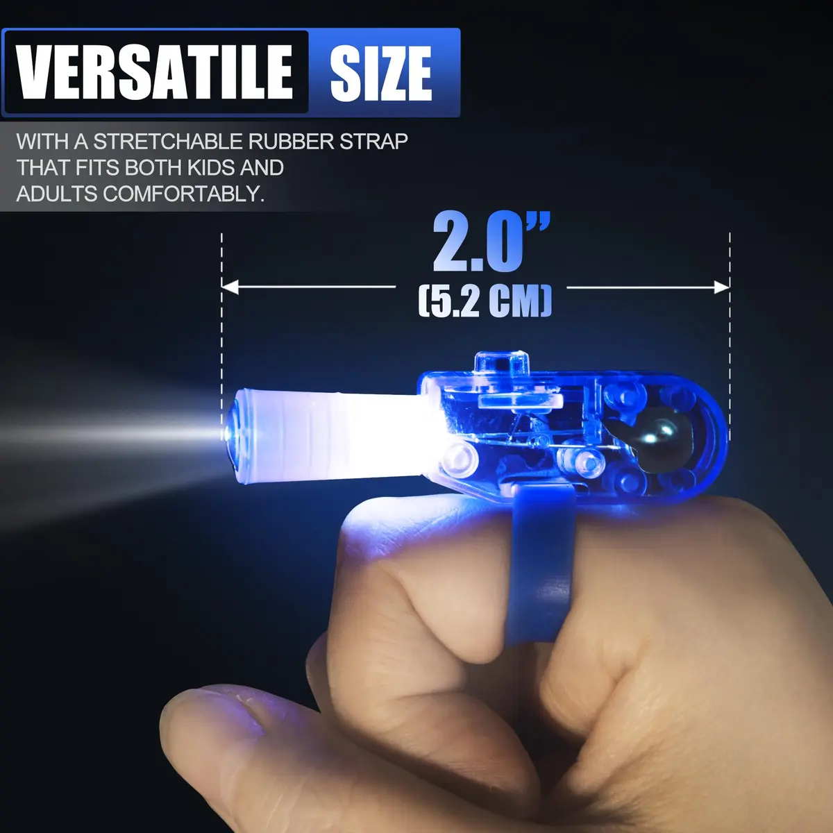 Novelty Place 24 Pcs LED Finger Lights with Animal Projector | 1.5cm (0.6in) x 5.2cm (2in) x 1.5cm (0.6in) - view 3