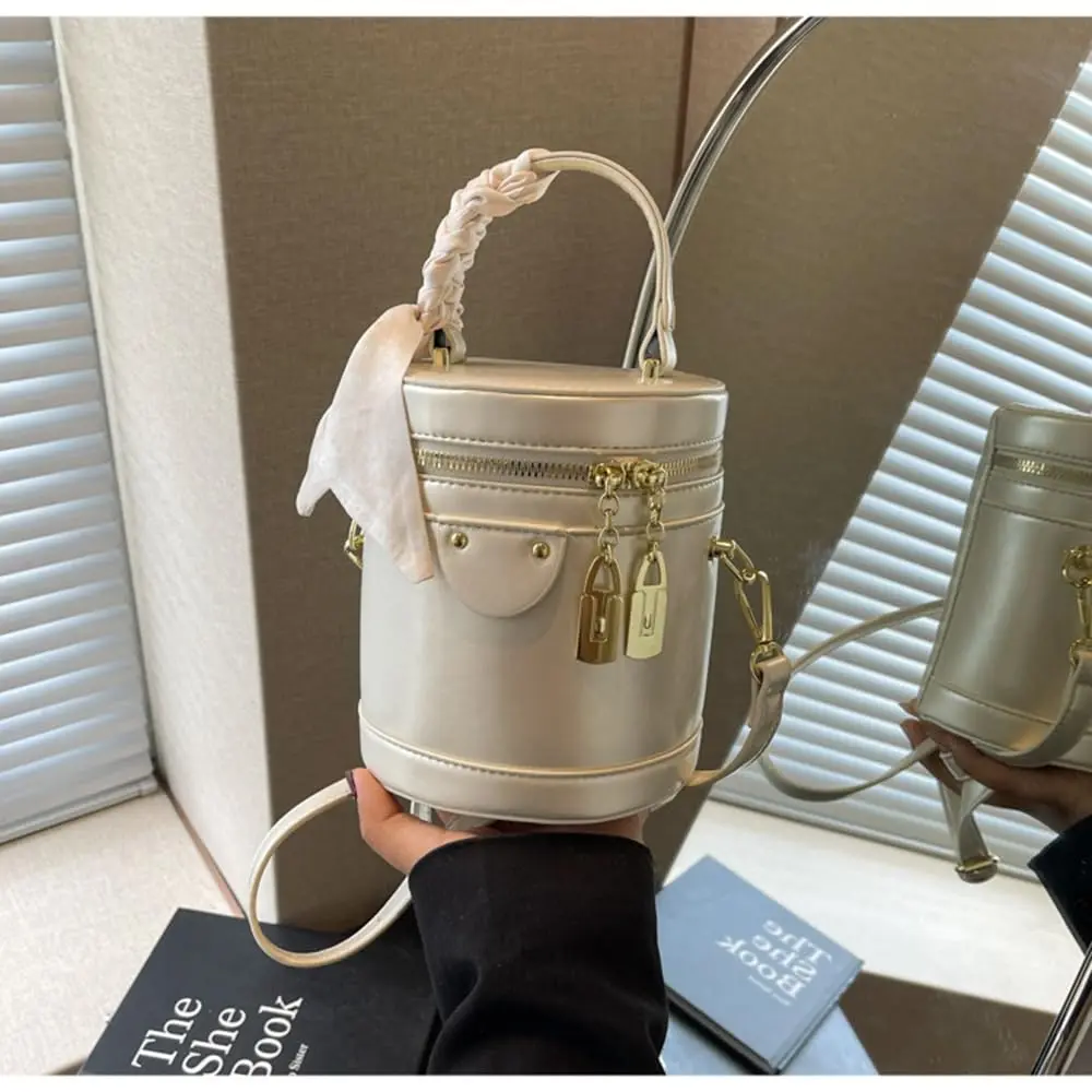 SYHTBYOH Cylinder Bucket Crossbody Bag for Women Vegan Leather Small | Elegant & Spacious - view 5