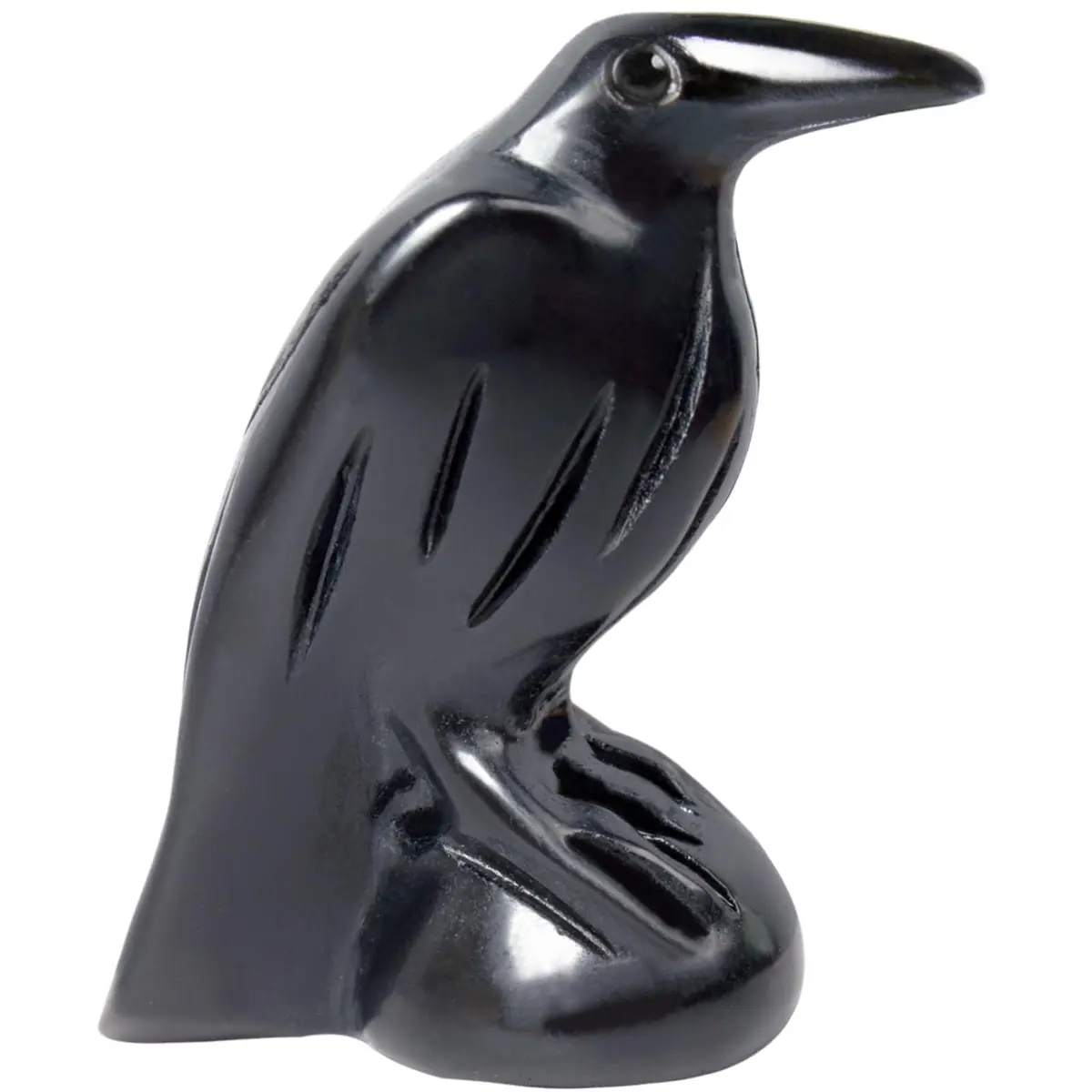 Hguxmcu Black Obsidian Raven Statue 5 cm (2 in) | Gothic Witchy Decor for Altars & Halloween - main product image