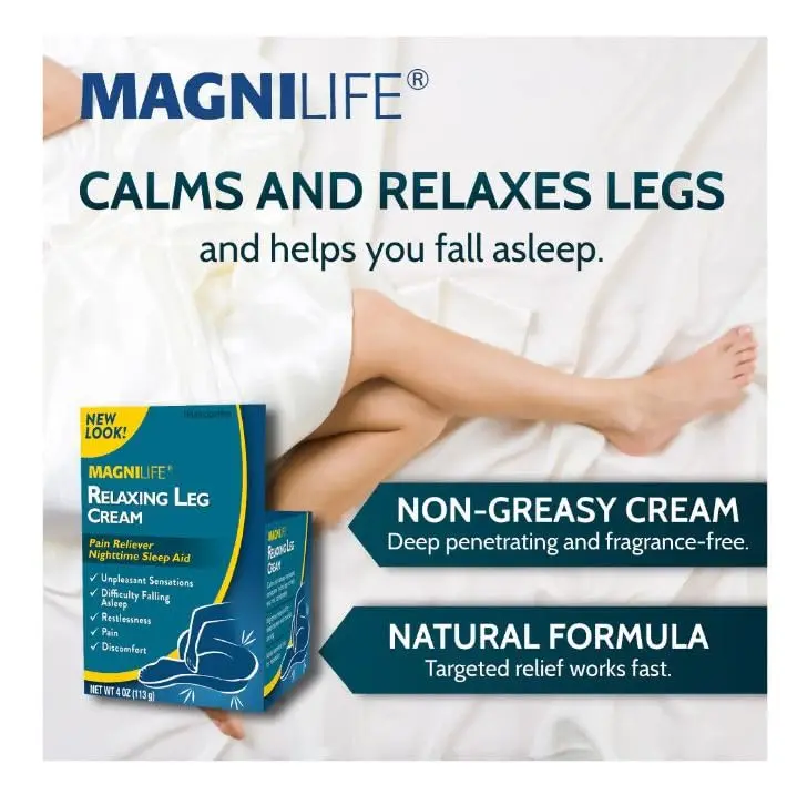 MagniLife Relaxing Leg Cream 4 Oz | Fast-Absorbing Lavender & Magnesium Nighttime Moisturizer - view 3