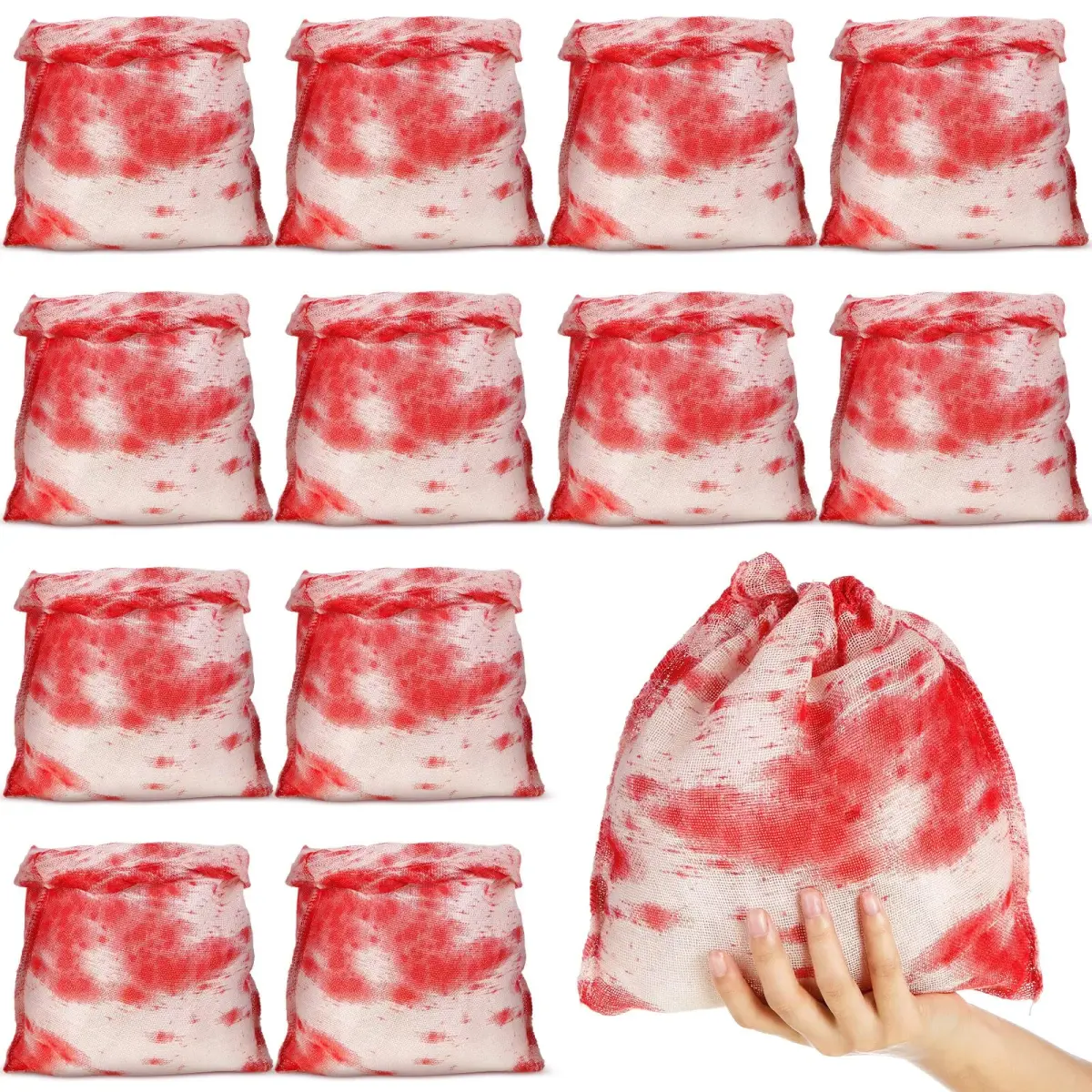 Arrowbash Halloween Bloody Drawstring Treat Bags 30 x 25 cm (12 x 10 in) | Spooky Horror Design - main product image