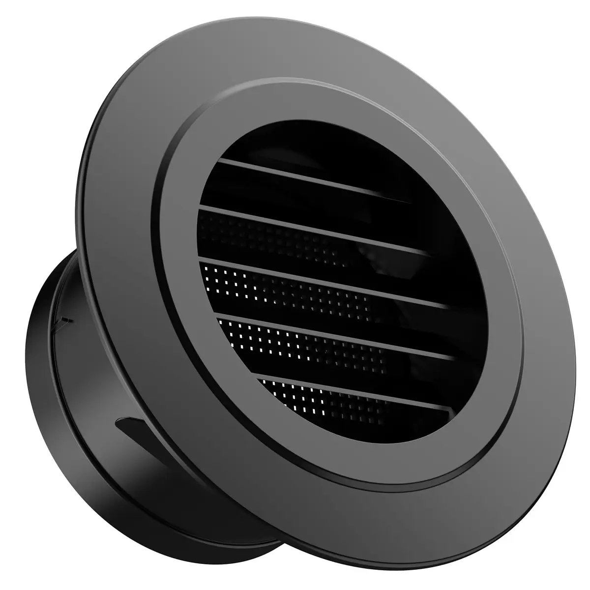 Hon&Guan 4 Inch Soffit Vent with Fly Screen, Black ABS Plastic | Louvered Ventilation for Home - main product image