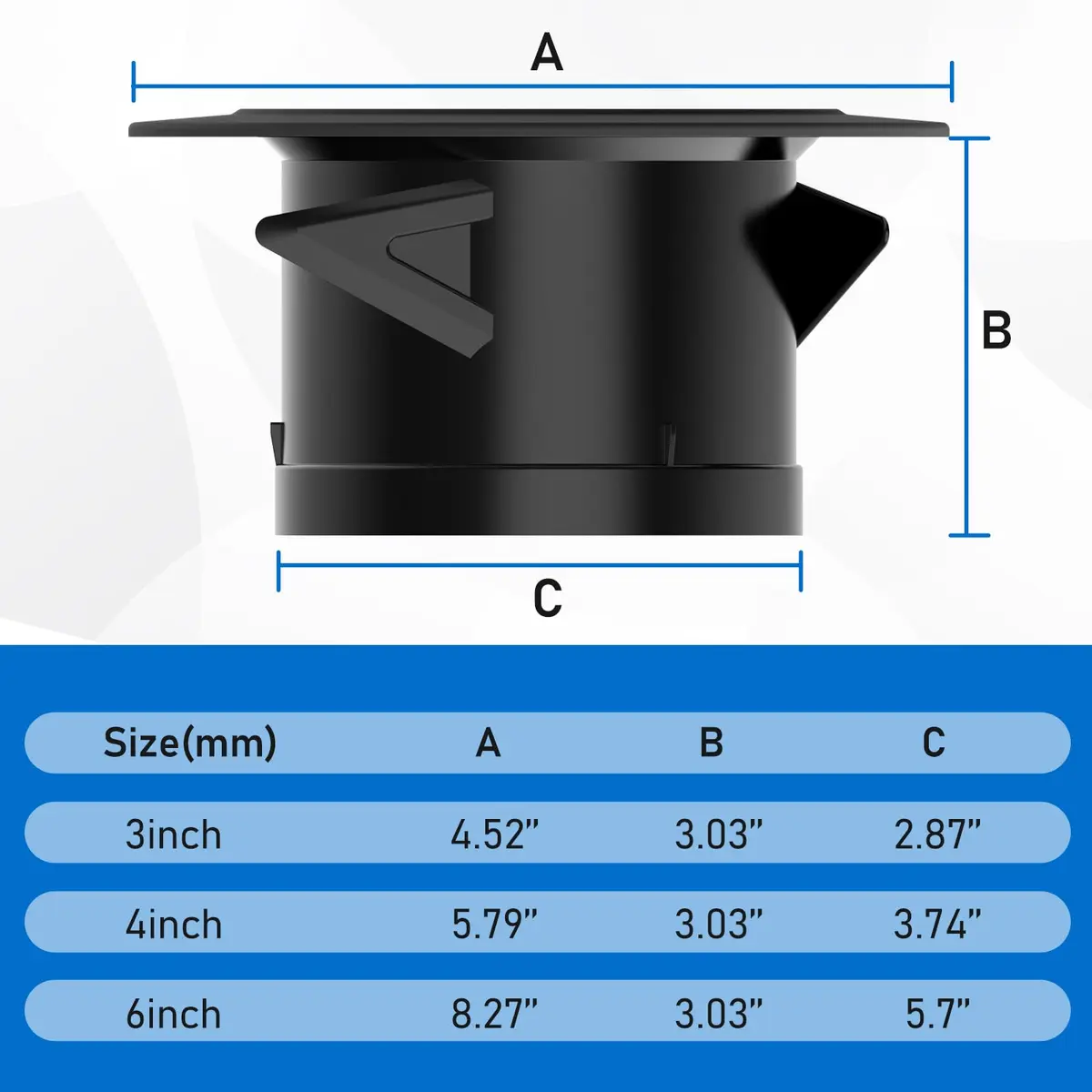 Hon&Guan 4 Inch Soffit Vent with Fly Screen, Black ABS Plastic | Louvered Ventilation for Home - view 5
