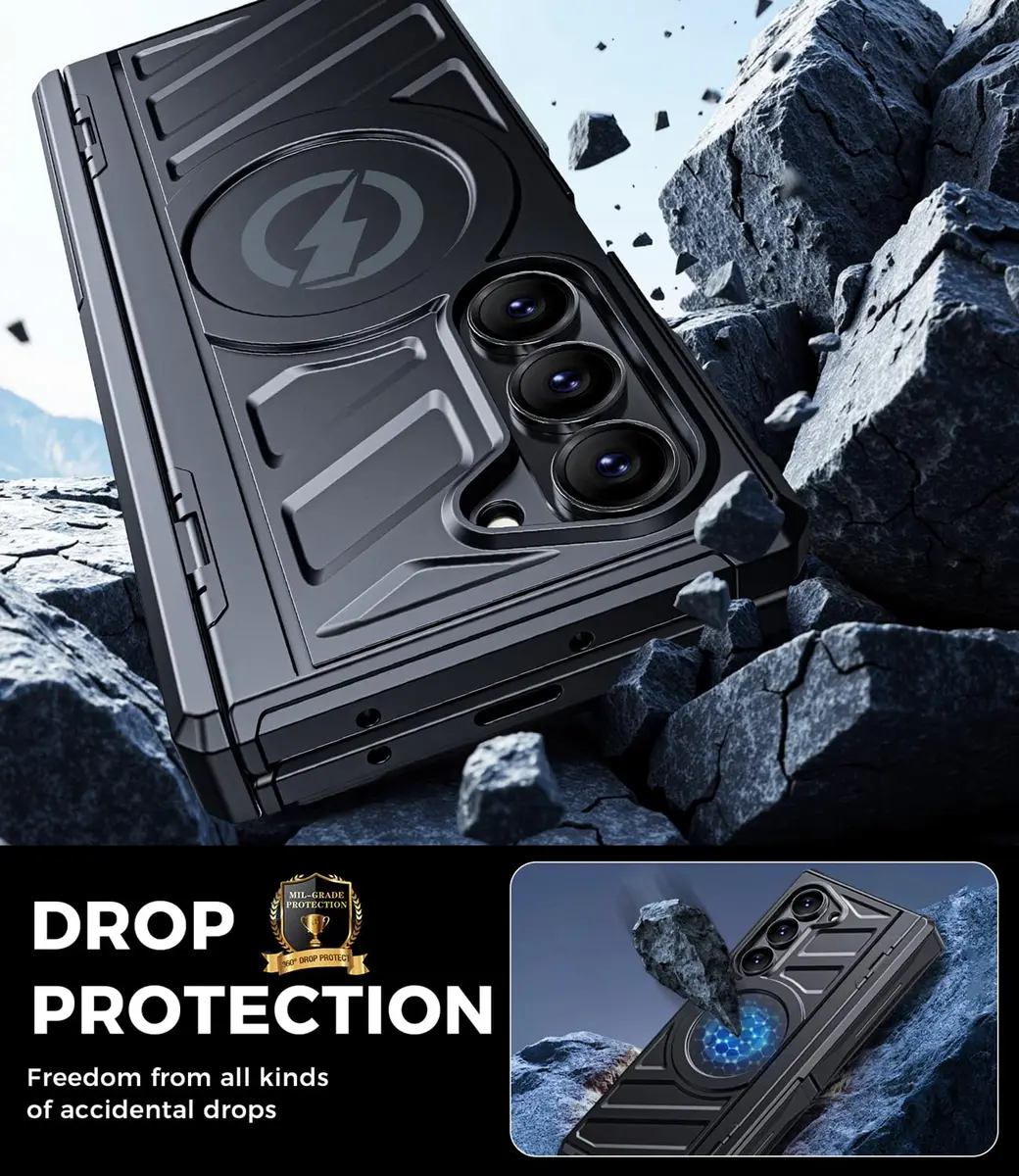 LEIAU Magnetic Armor Phone Case for Samsung Z-Fold-6 2024 | Shockproof TPU+PC, Dual Kickstand, MagSafe Compatible - view 6