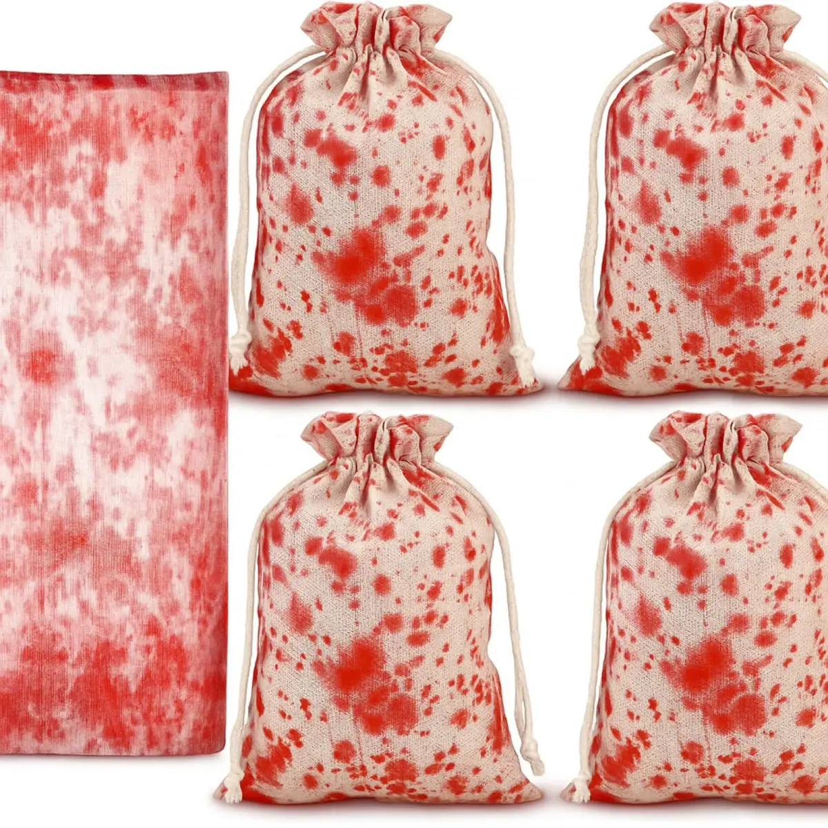 Arrowbash Halloween Bloody Drawstring Treat Bags 140 x 90 cm (55.12 x 35.43 in) | Horror Bloody Style Gauze Bags - main product image