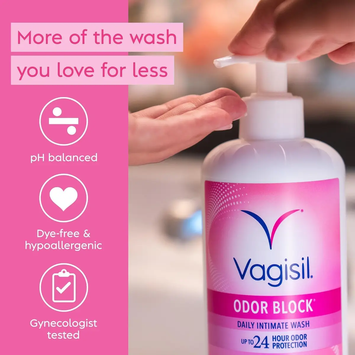 Vagisil Hypoallergenic Skin Cleaning Agent 1 L (33.8 Fl Oz) | Gynecologist Tested Odor Block - view 2