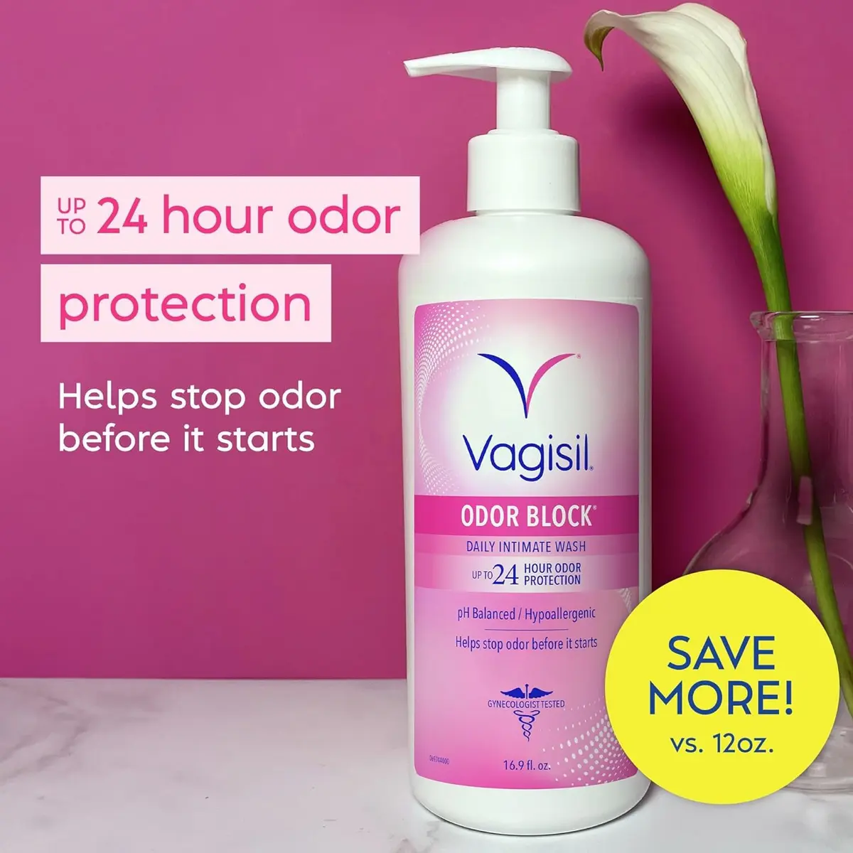 Vagisil Hypoallergenic Skin Cleaning Agent 1 L (33.8 Fl Oz) | Gynecologist Tested Odor Block - view 3