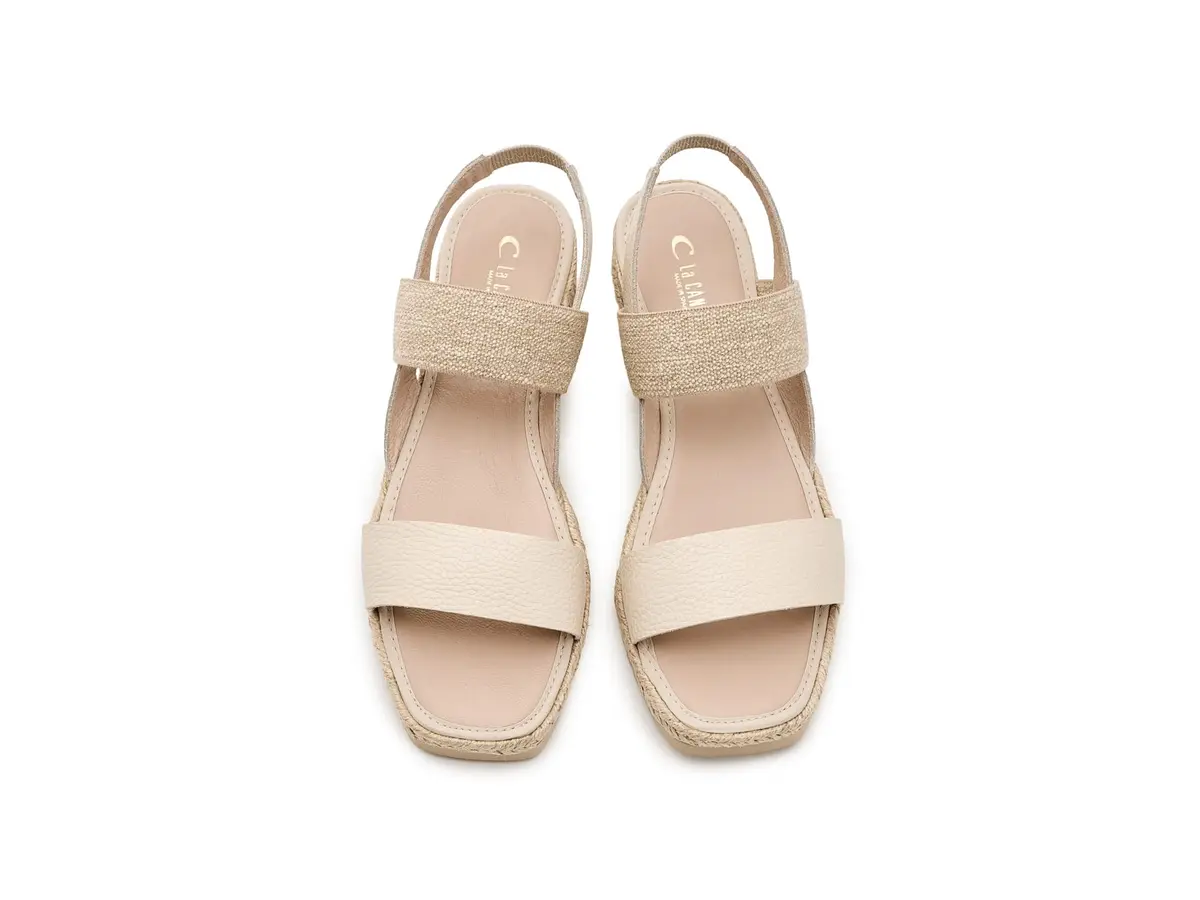 La Canadienne Womens Rowena Milk Sandal 10 US | Vintage Style with Leather & Wedge Heel - view 3