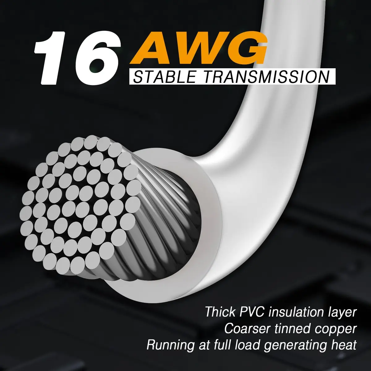COMeap 16 Pin to Dual 8 Pin PCIe Conversion GPU Power Cable 30cm (11.8in) White | 600W Rated Power - view 7