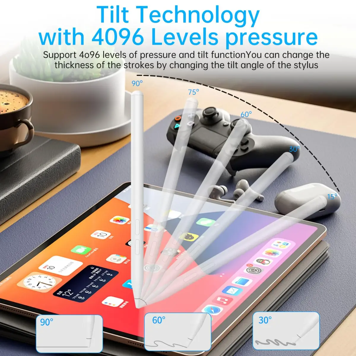 hacey Rechargeable MPP 2.0 Stylus Pen with 4096 Pressure & Tilt Sensitivity | Compatible with HP Laptops - view 3