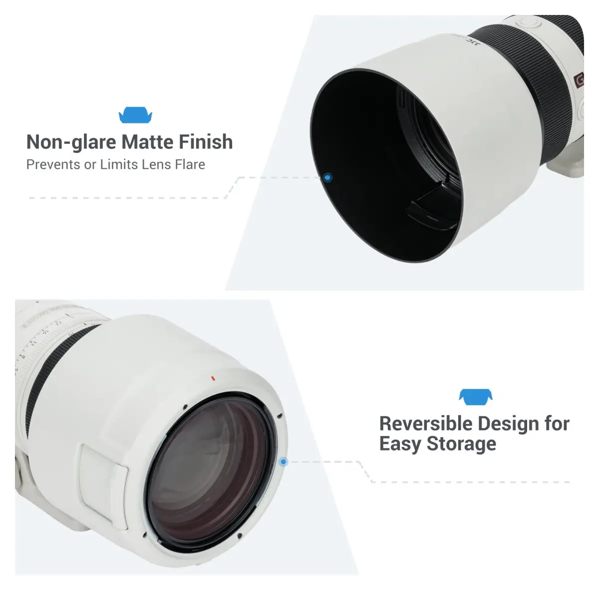 JJC ALC-SH167 Lens Hood Shade for Sony FE 70-200mm F2.8 GM OSS II Lens with 77mm Filter Access | Reversible Bayonet Mount - view 4