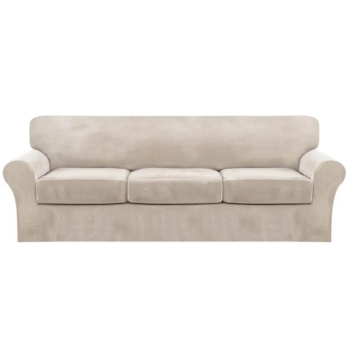 FantasDecor 4 Piece Velvet Sofa Couch Covers Large | All-Round Protection & Elegant Look - main product image