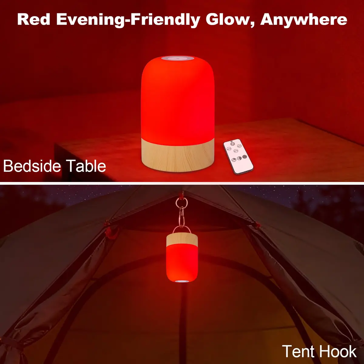 Aoife 670nm Red Light Bedside Lamp 9.0 cm (3.54 in) | 4 Color Modes with Remote Control - view 6