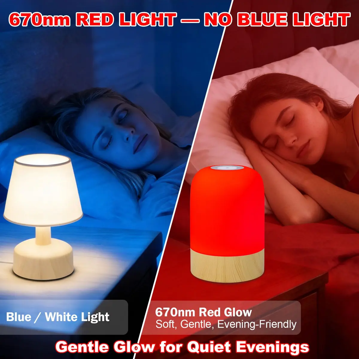 Aoife 670nm Red Light Bedside Lamp 9.0 cm (3.54 in) | 4 Color Modes with Remote Control - view 2