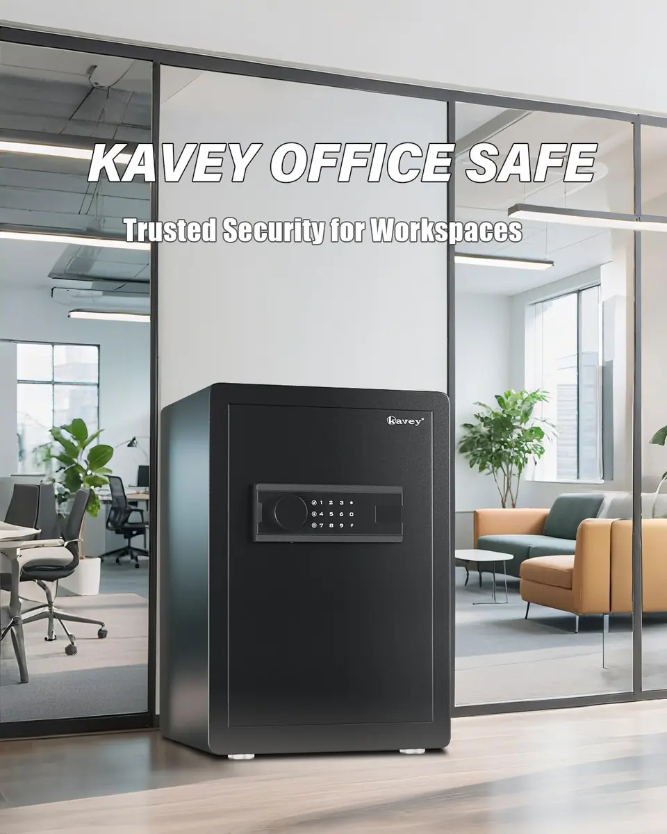 kavey 2.5 Cub Safe Box Large Home Safe with Fireproof Waterproof Bag | Dual Alarm Touch Screen - view 9