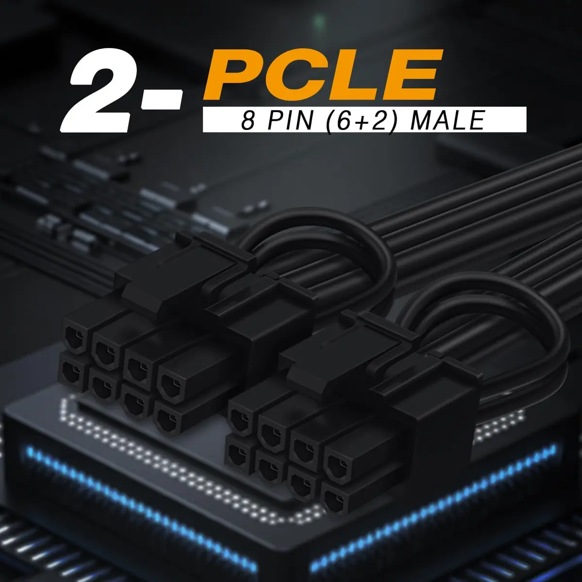 COMeap 16 Pin to Dual 8 Pin PCIe Conversion Cable 30cm (11.8in) Black | Powers High-End GPUs - view 3