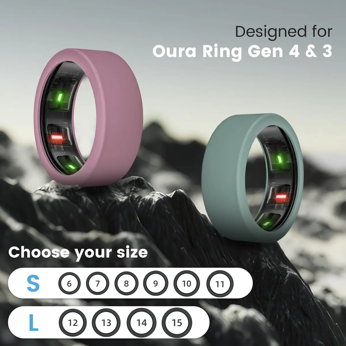 MAKCPOIMER Silicone Ring Cover for Oura Ring Gen 4/3 | All Sizes & Colors - view 2