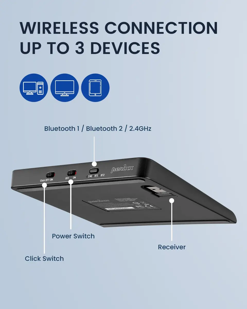 Perixx PERIPAD-706 Wireless Touchpad for Windows | Multi-Device Bluetooth & USB-C Rechargeable - view 3