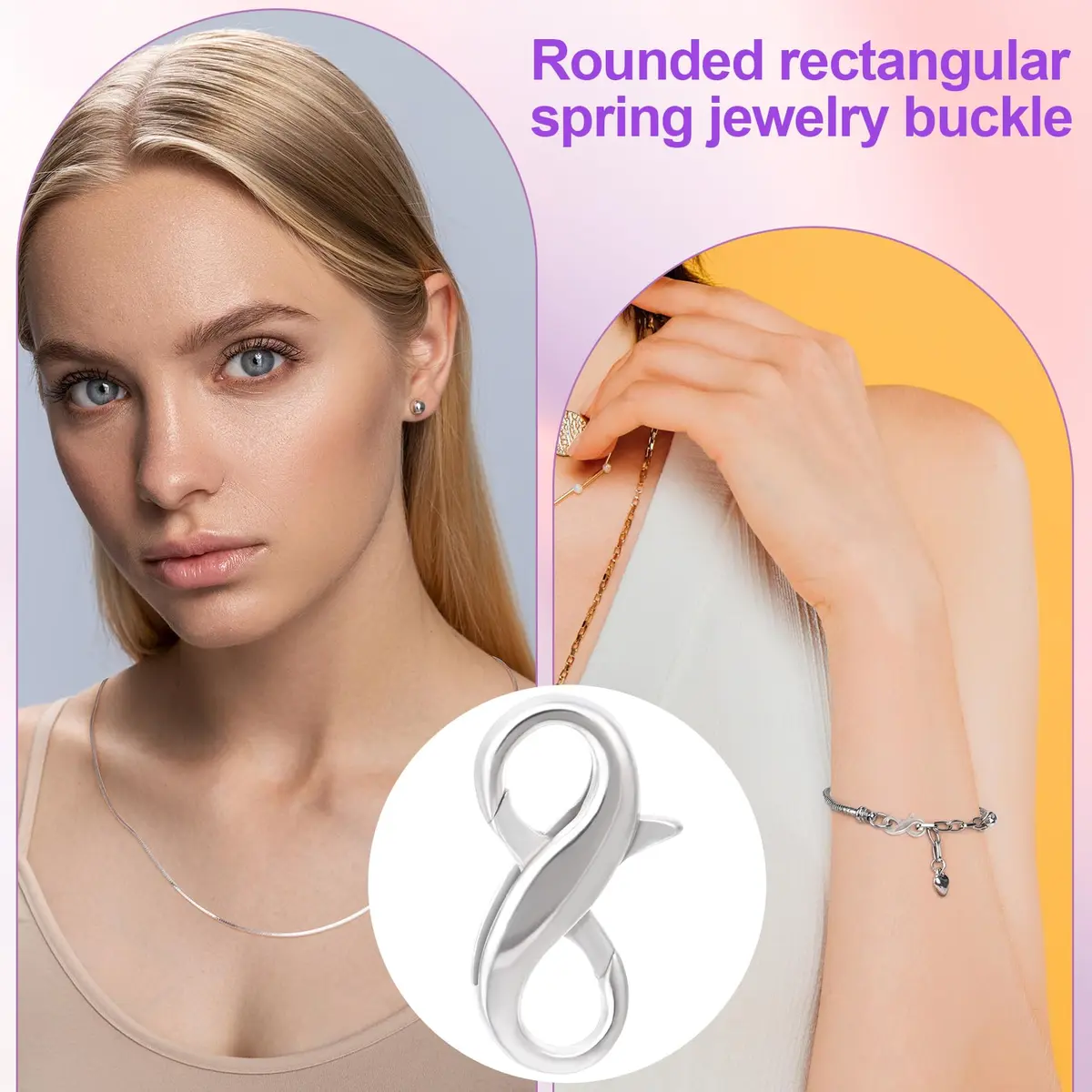 Pndeyo Sterling Silver Lobster Claw Clasps 0.59×0.31in | Jewelry Connector & Enhancer - view 4
