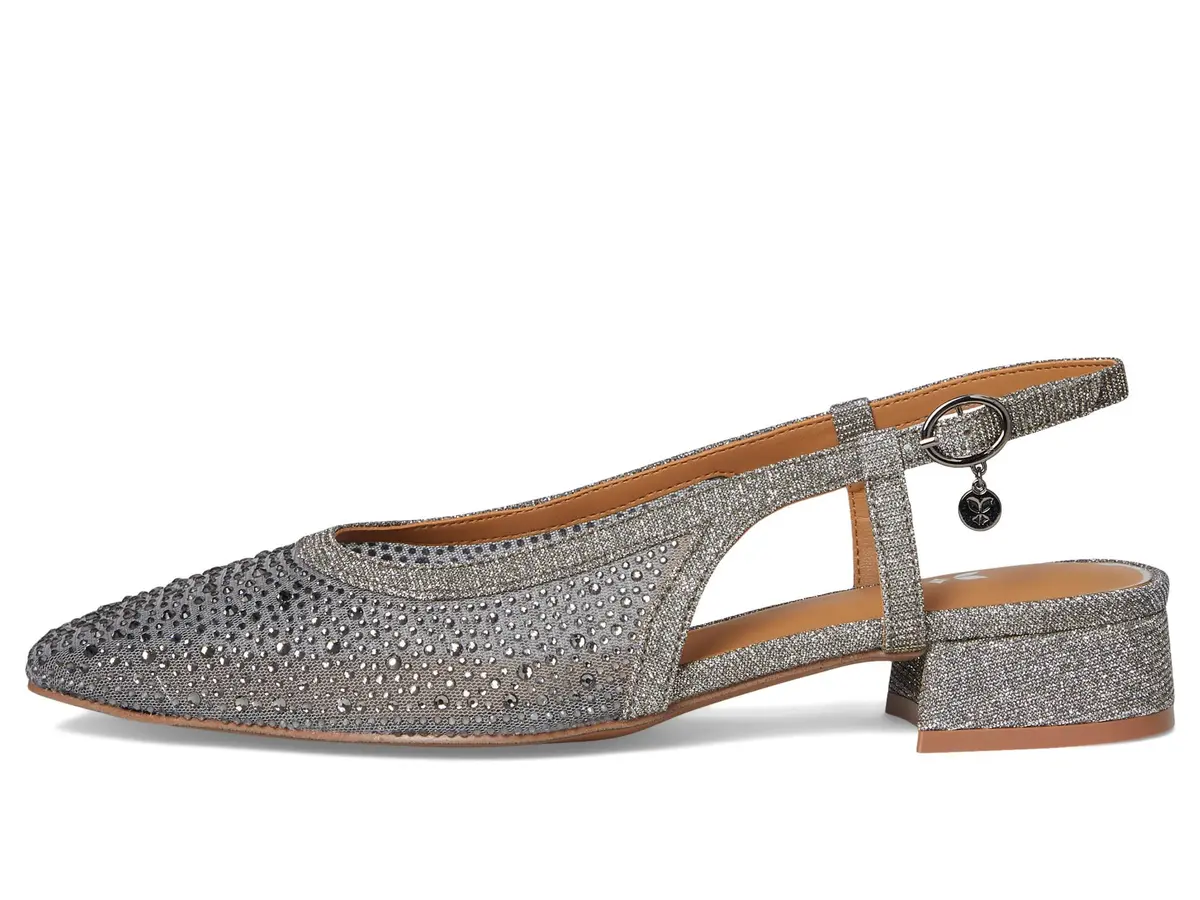 J. Reneé Layton Pewter Women's Pump 9 M | Square Toe, Mesh Upper, 1 Inch Block Heel - view 6