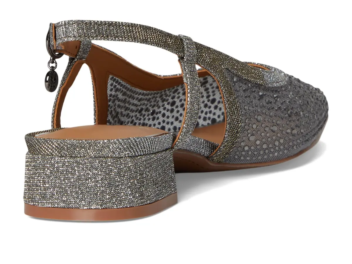J. Reneé Layton Pewter Women's Pump 9 M | Square Toe, Mesh Upper, 1 Inch Block Heel - view 7