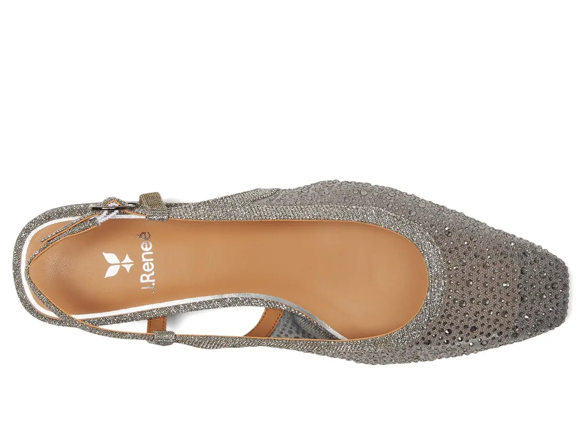 J. Reneé Layton Pewter Women's Pump 9 M | Square Toe, Mesh Upper, 1 Inch Block Heel - view 2