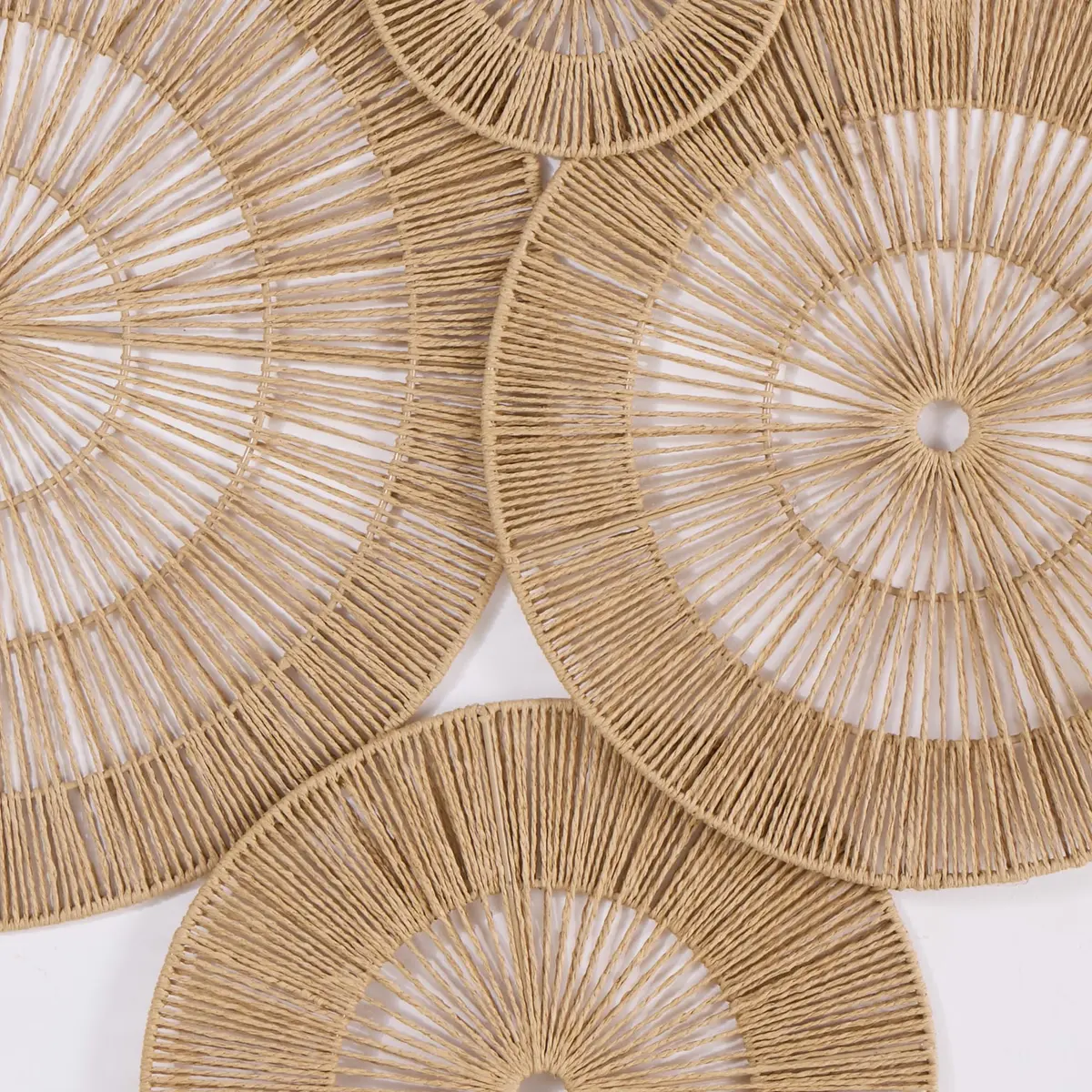 Mokof 7 Pack Handwoven Boho Baskets Wall Decor Set | 17.8 cm - 43.2 cm (7"-17") Diameter - view 5