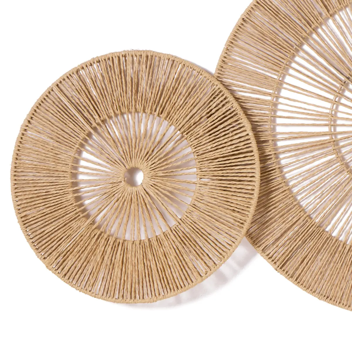 Mokof 7 Pack Handwoven Boho Baskets Wall Decor Set | 17.8 cm - 43.2 cm (7"-17") Diameter - view 6