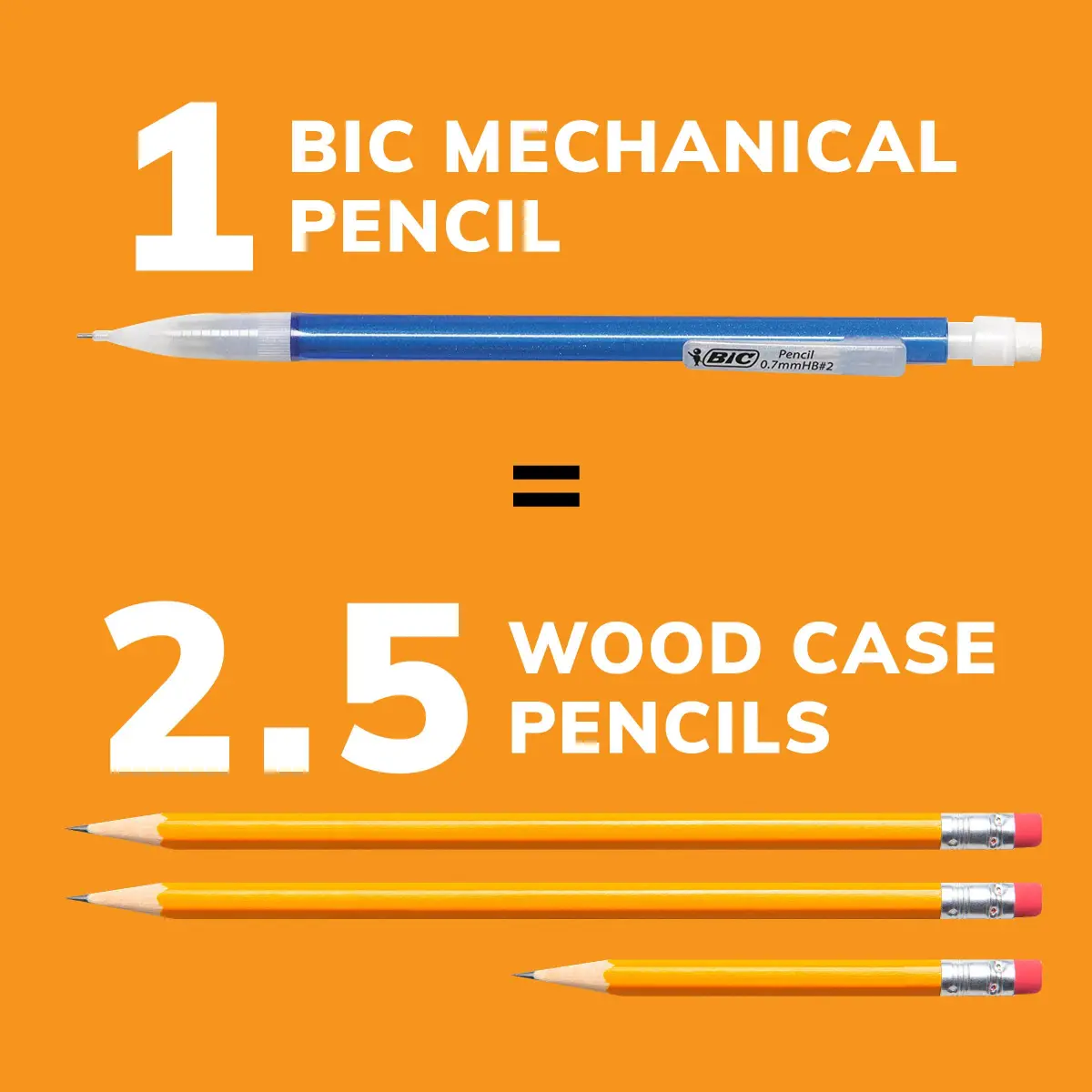 BIC Xtra-Sparkle No. 2 Mechanical Pencils With Erasers, Medium Point (0.7mm), 48 Count (2 x 24-Count Packs) | Smooth Writing, Erasable, Ideal for School & Office - view 6