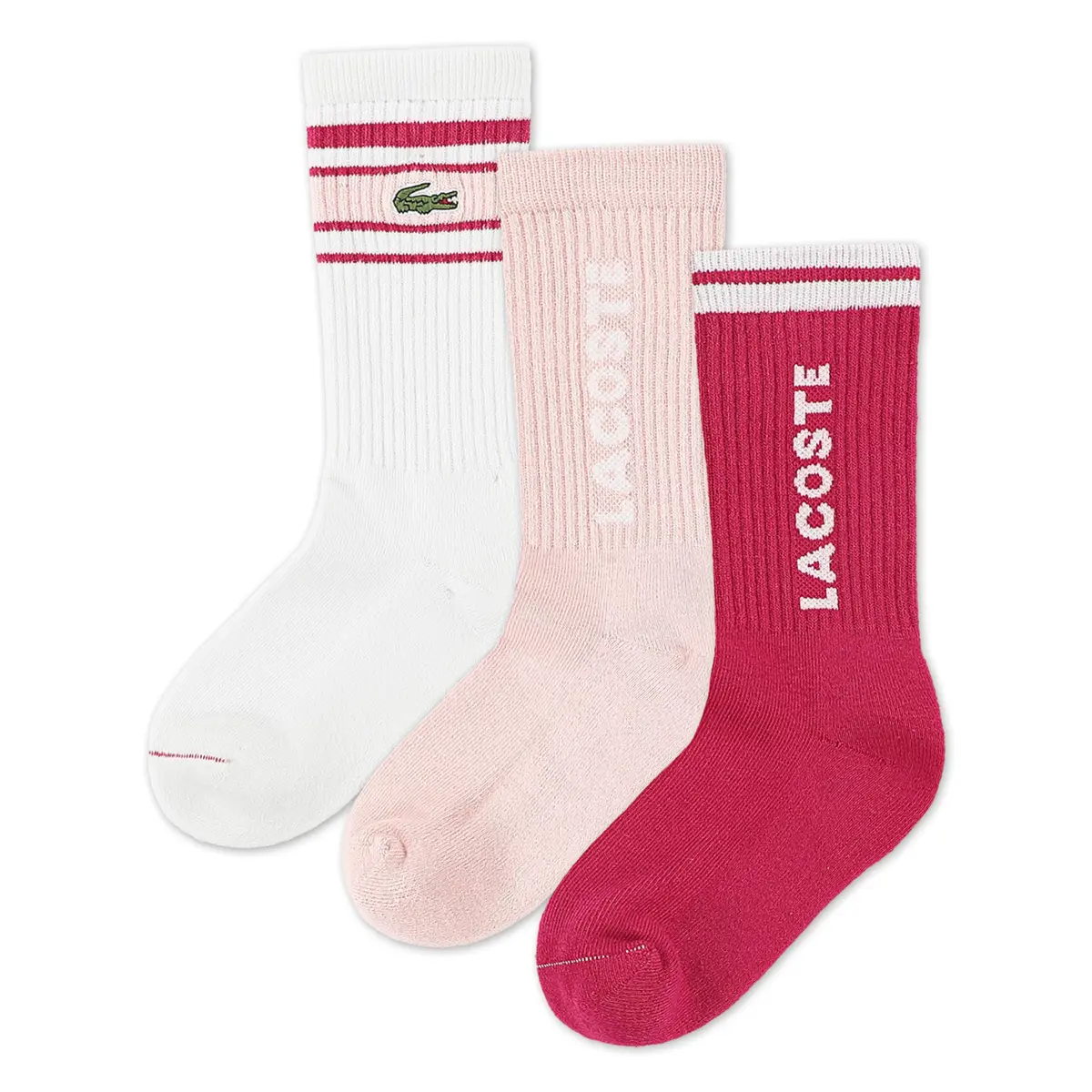 Lacoste Kids Socks 3-Pack Knit Everyday Socks | Premium Organic Cotton Comfort (Big Kid) - main product image