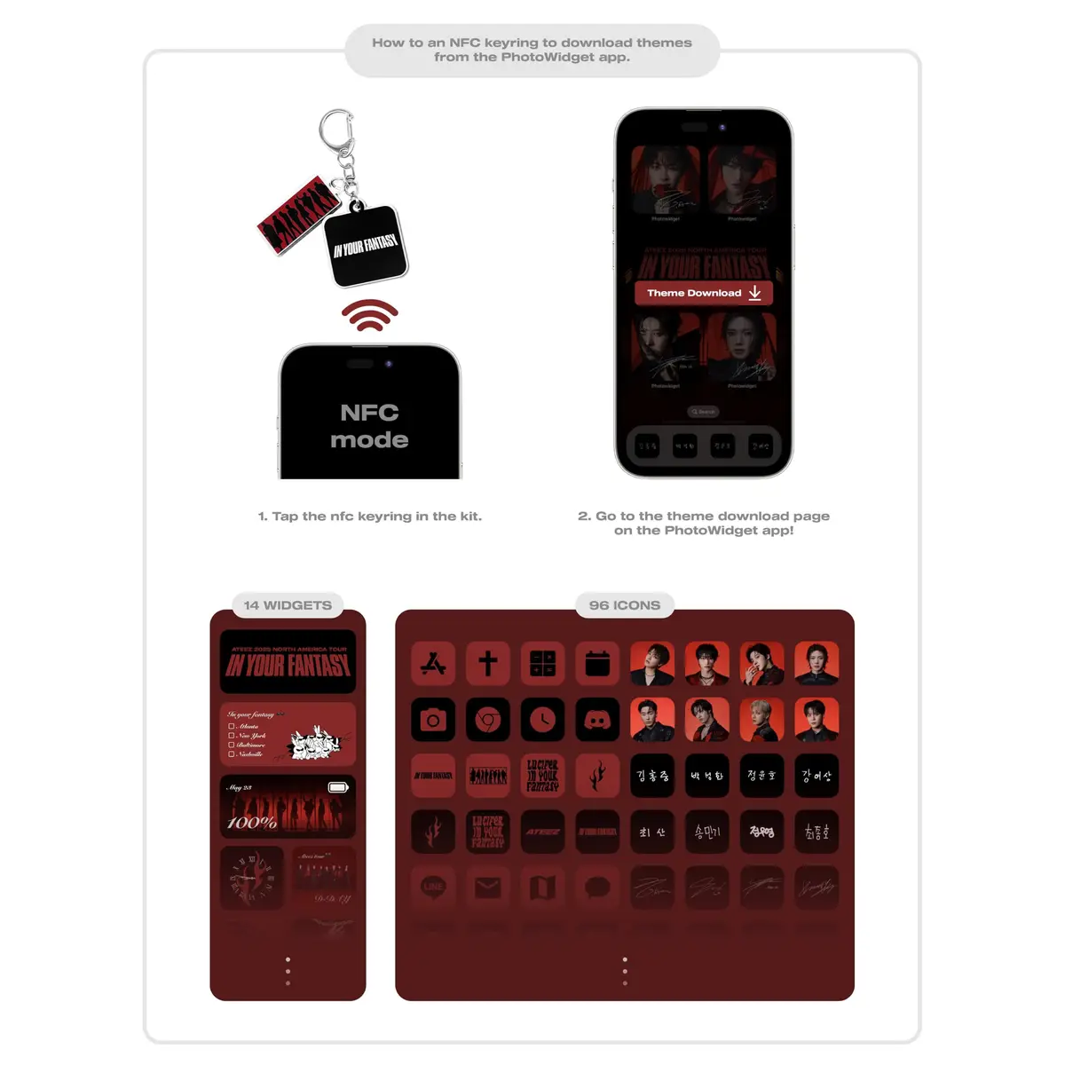 ATEEZ Official Tour Merch PhotoWidget for iPhone | Custom K-Pop Phone Accessory (One Size, Multicolor - Hongjoong) - view 6