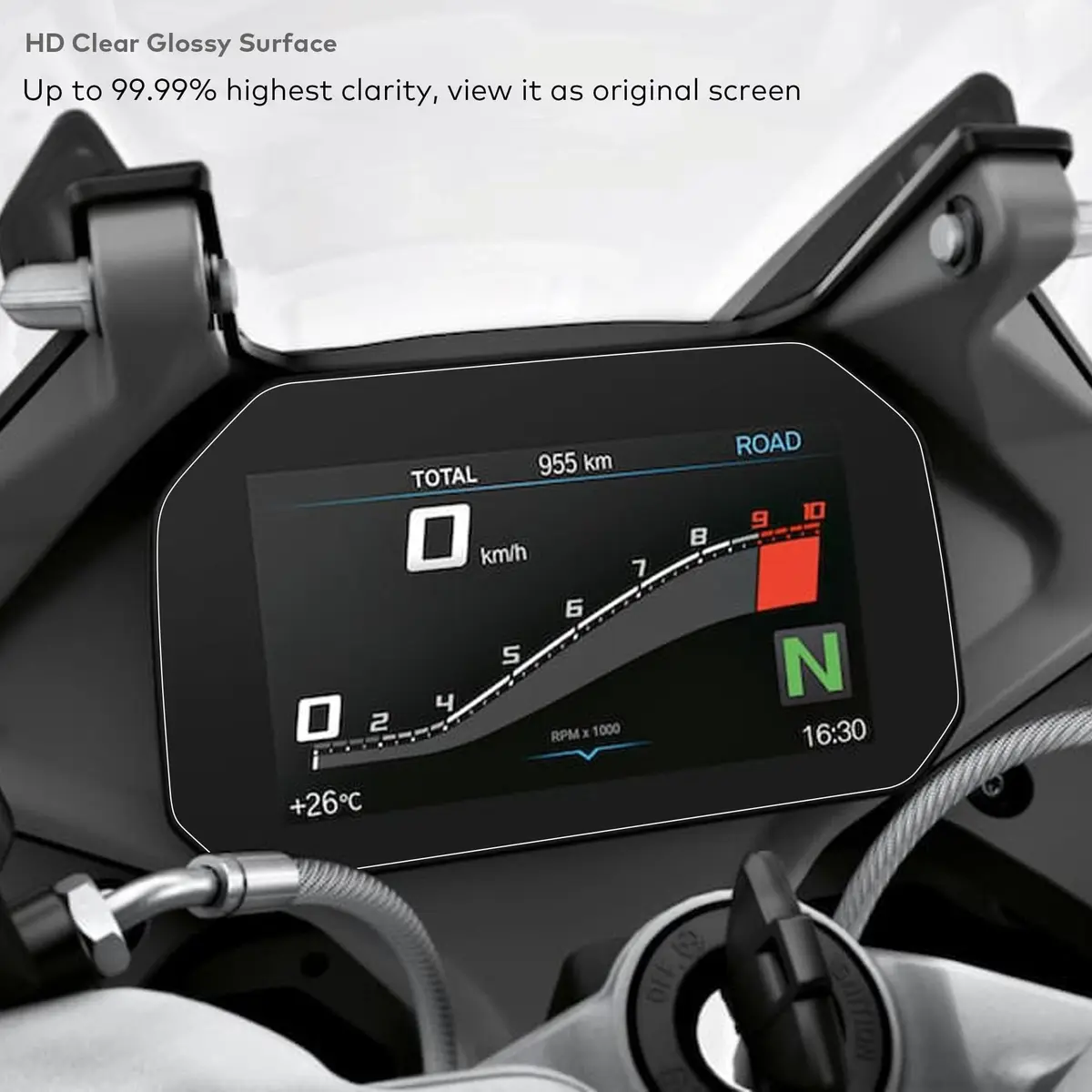 INNOSURE Glass Screen Protector for BMW R 1250/1300 R/RS/GS, S1000-R/RR/XR, F 750/800/850/900 GS (Adventure), F 900/ M1000 R/RR/XR, C400 GT/X 6.5" Screen - view 4