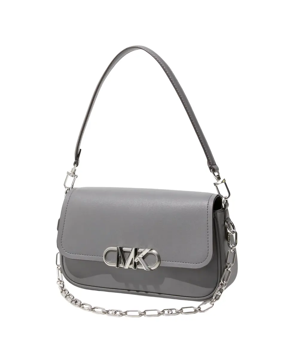 Michael Kors Shoulder Bag 30F2S7PC2L | Gray Leather Crossbody with Chain Strap - main product image