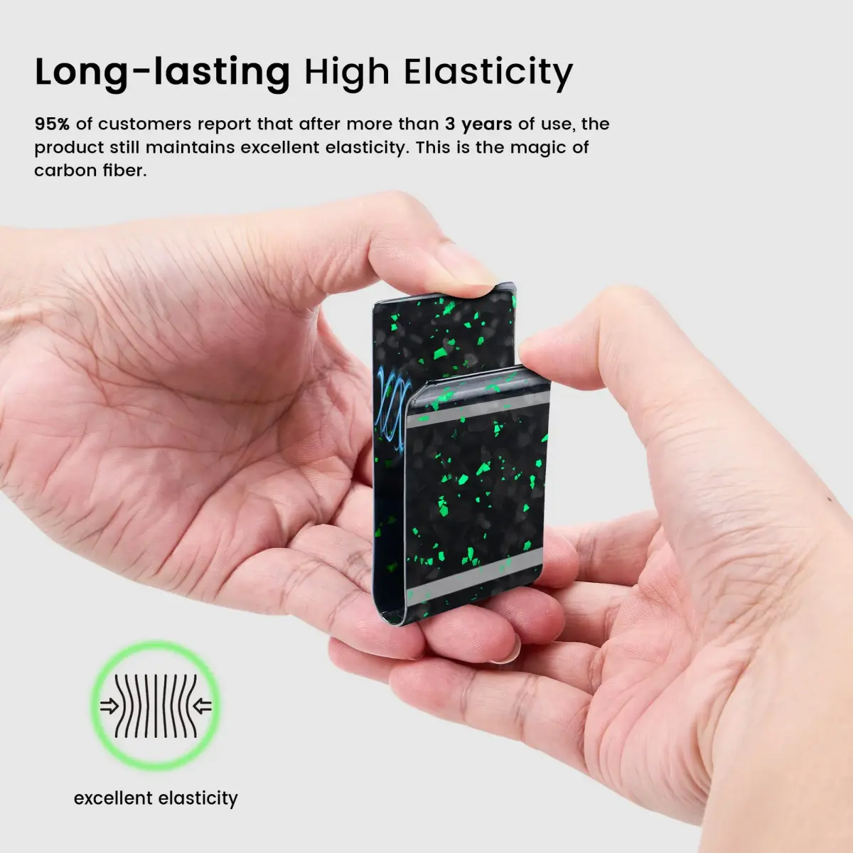 Travelambo Carbon Fiber Money Clip Wallet Minimalist Slim Card Holder | Holds 1-15 Cards - view 7