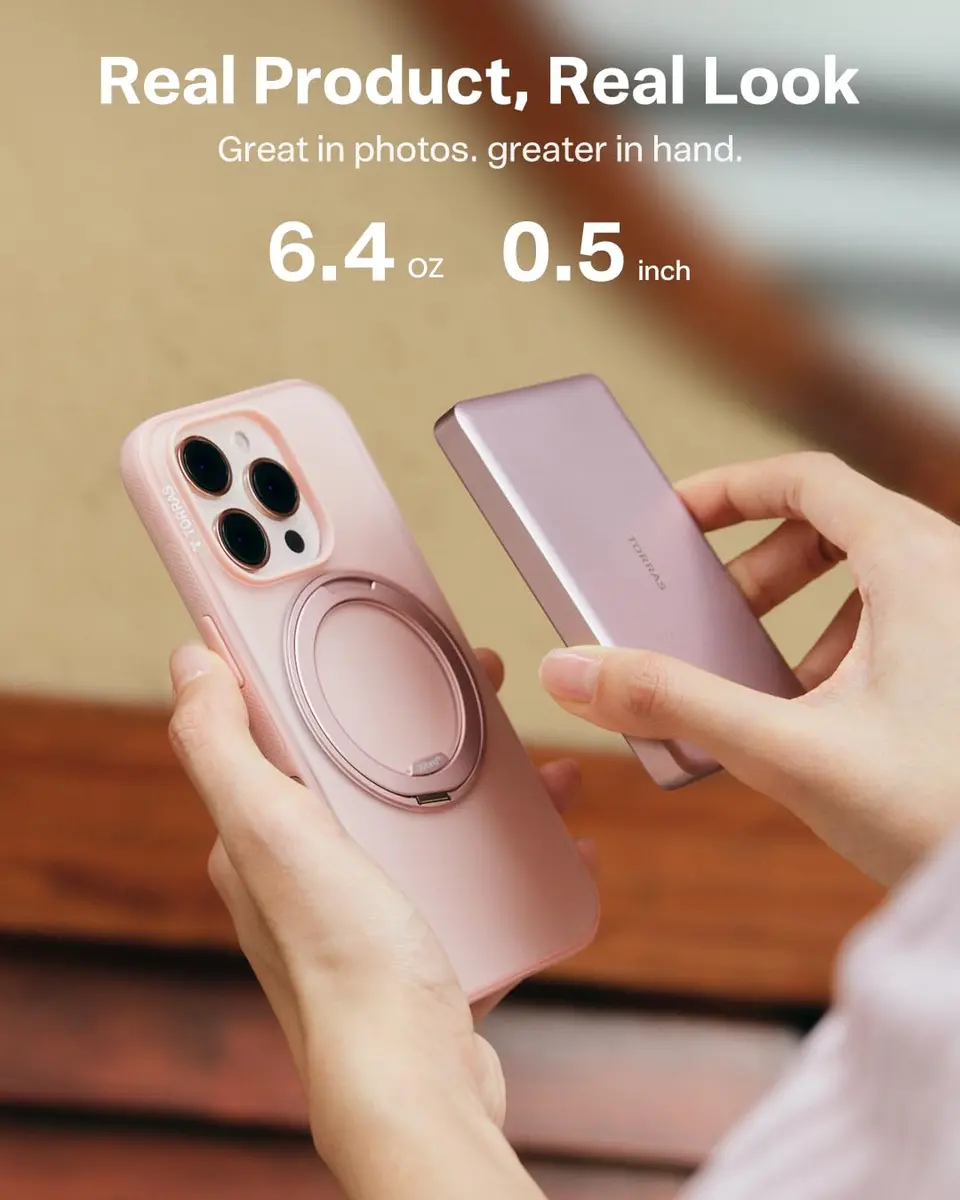 TORRAS MiniMag Power Bank 10,000mAh | Ultra-Slim Magnetic Portable Charger with Fast Wireless & Wired Charging - view 3