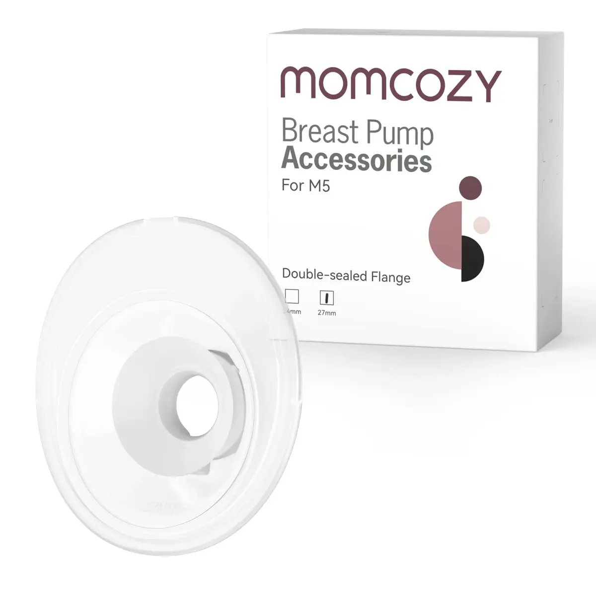 Momcozy M5 Original Replacement Accessories Double-Sealed Flange 27mm 1PC | Authentic Breast Pump Part for Efficient Pumping - main product image