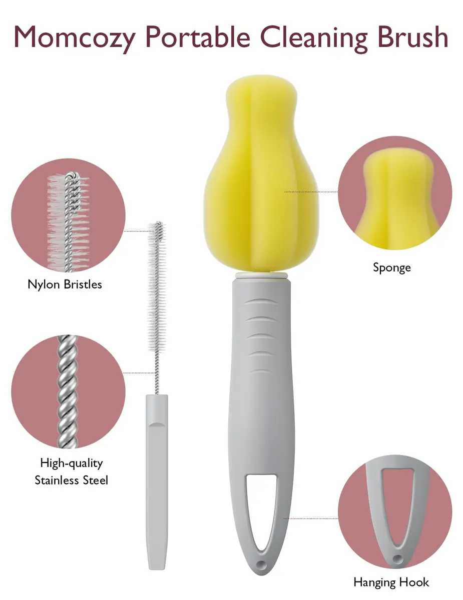 Momcozy M5 Cleaning Brush & Accessories Kit for Wearable Breast Pumps | Soft Silicone & Sponge Bristles - view 5