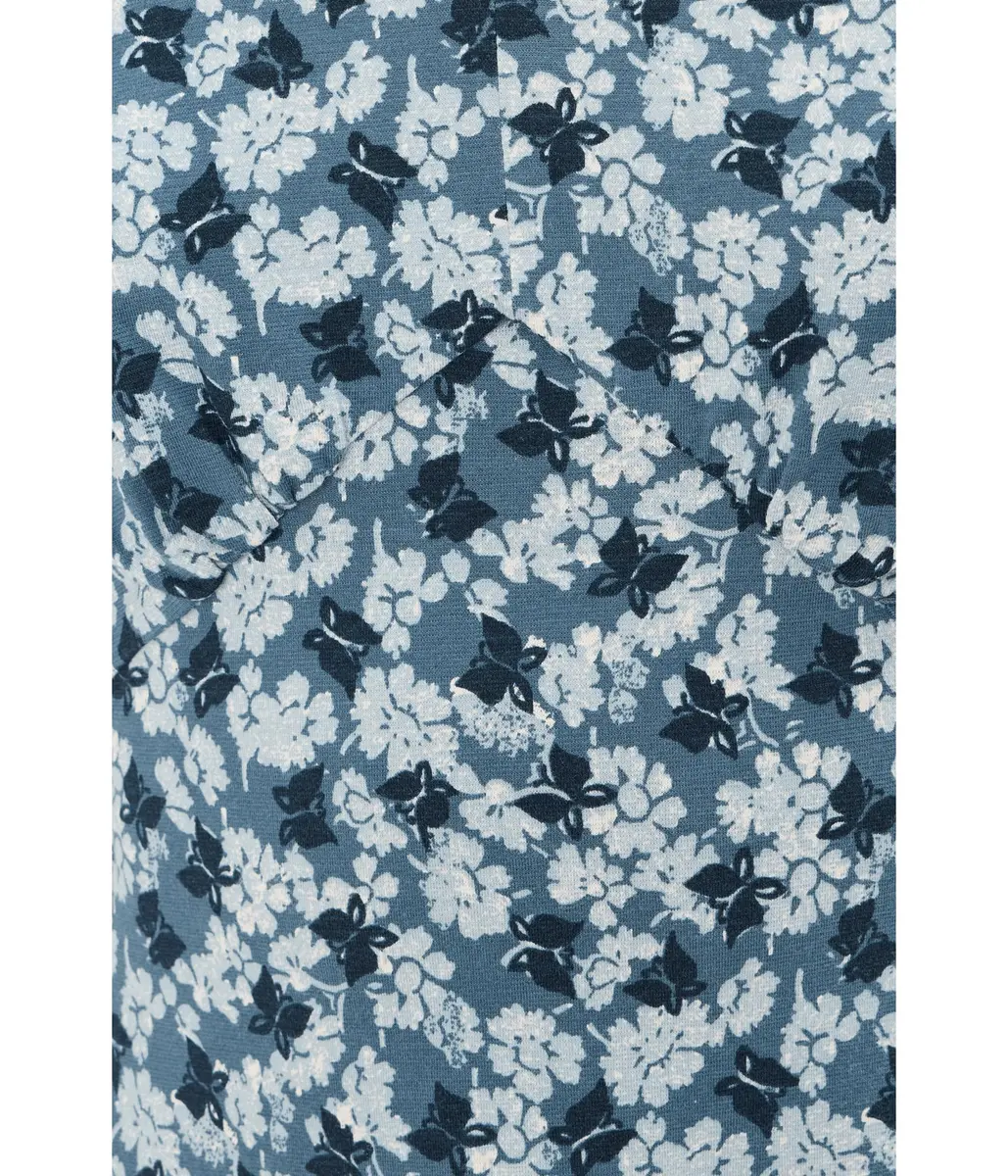 Toad&Co Rose Midi Short Sleeve Dress Pacific Blue Print | Flattering A-line, Odor Control, Adjustable Waist - view 5